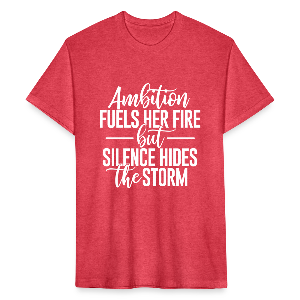 Ambition fuels her fire but silence hides the storm - heather red