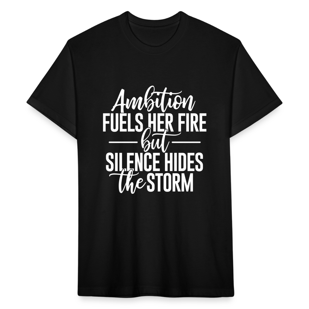 Ambition fuels her fire but silence hides the storm - black